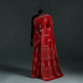 Pure mul cotton hand block jaipur print saree 25