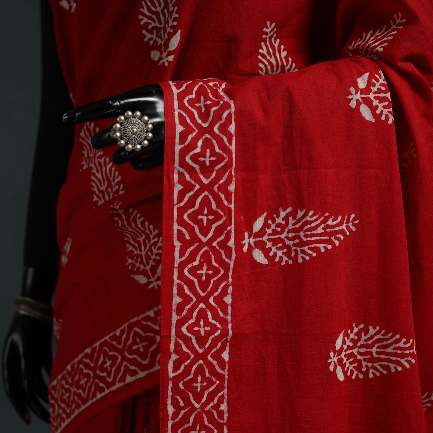 Pure mul cotton hand block jaipur print saree 25