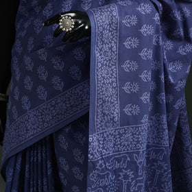 Pure mul cotton hand block jaipur print saree 41