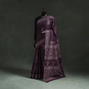 Pure mul cotton hand block jaipur print saree 42