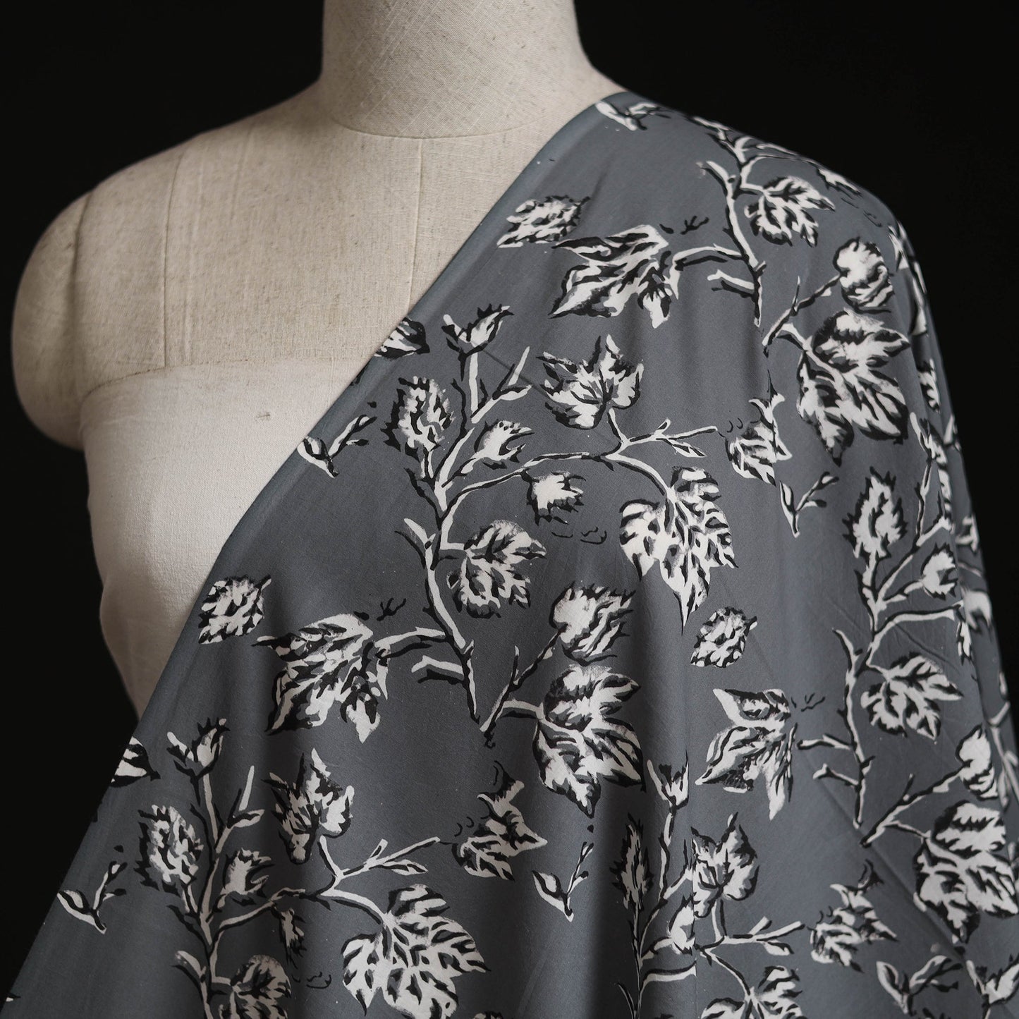 Pure mul cotton hand block sanganeri print fabric 02