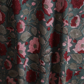 Pure mul cotton hand block sanganeri print fabric 03
