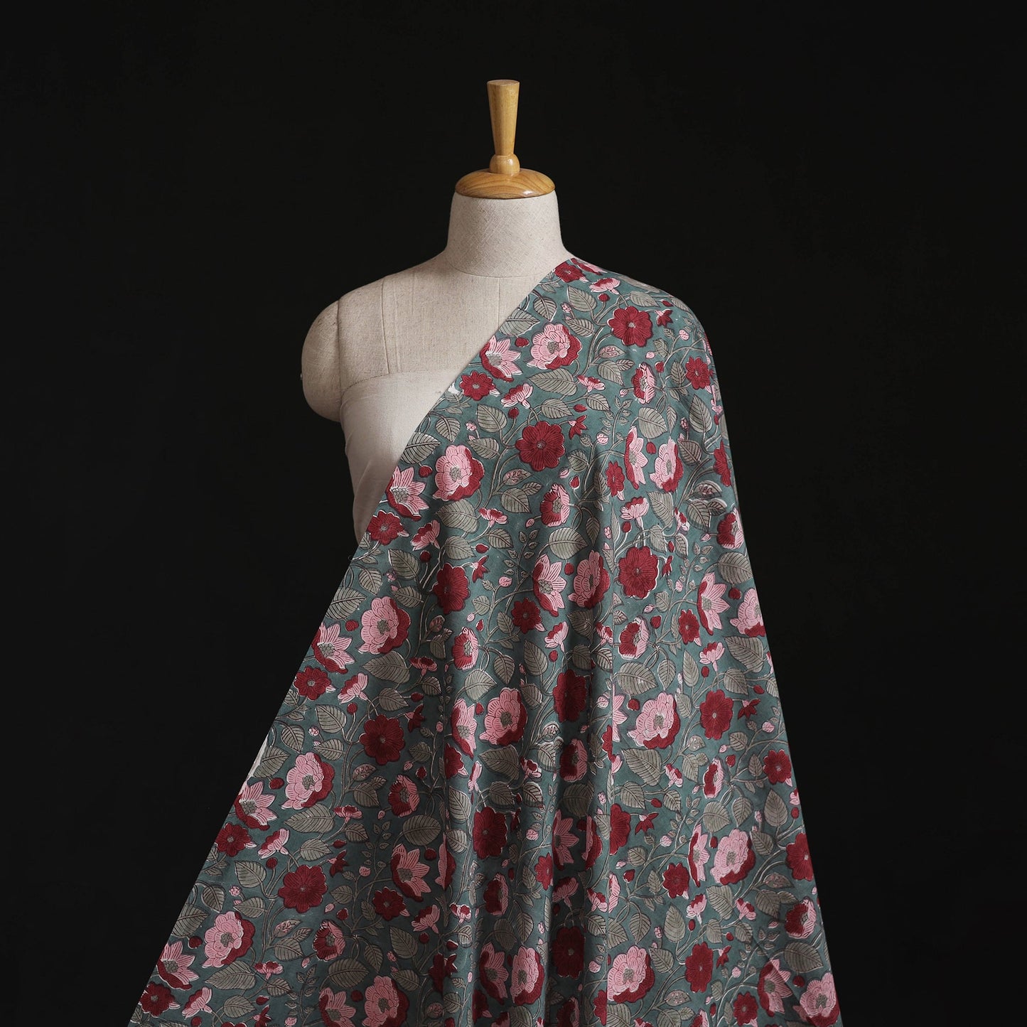Pure mul cotton hand block sanganeri print fabric 03