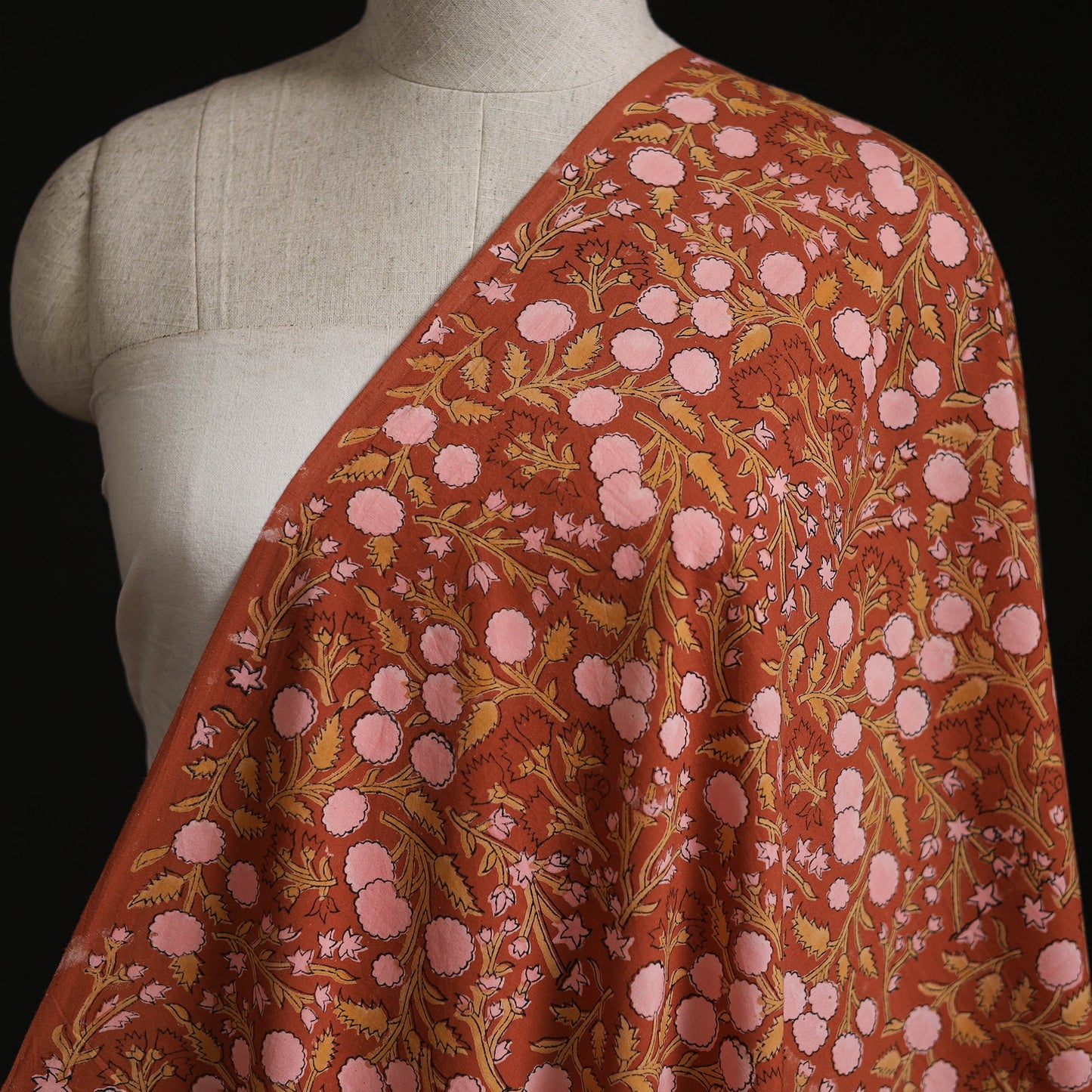 Pure mul cotton hand block sanganeri print fabric 05