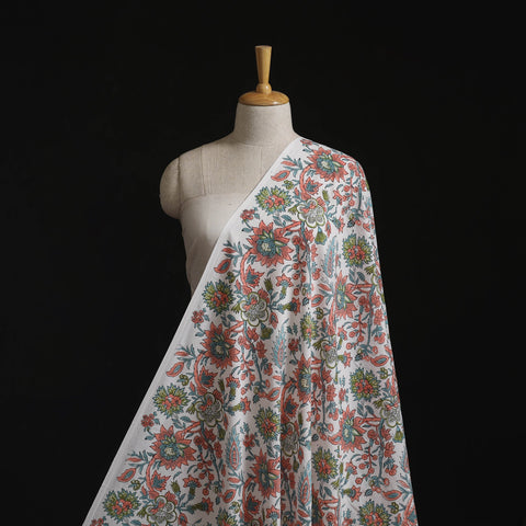 Pure mul cotton hand block sanganeri print fabric 06