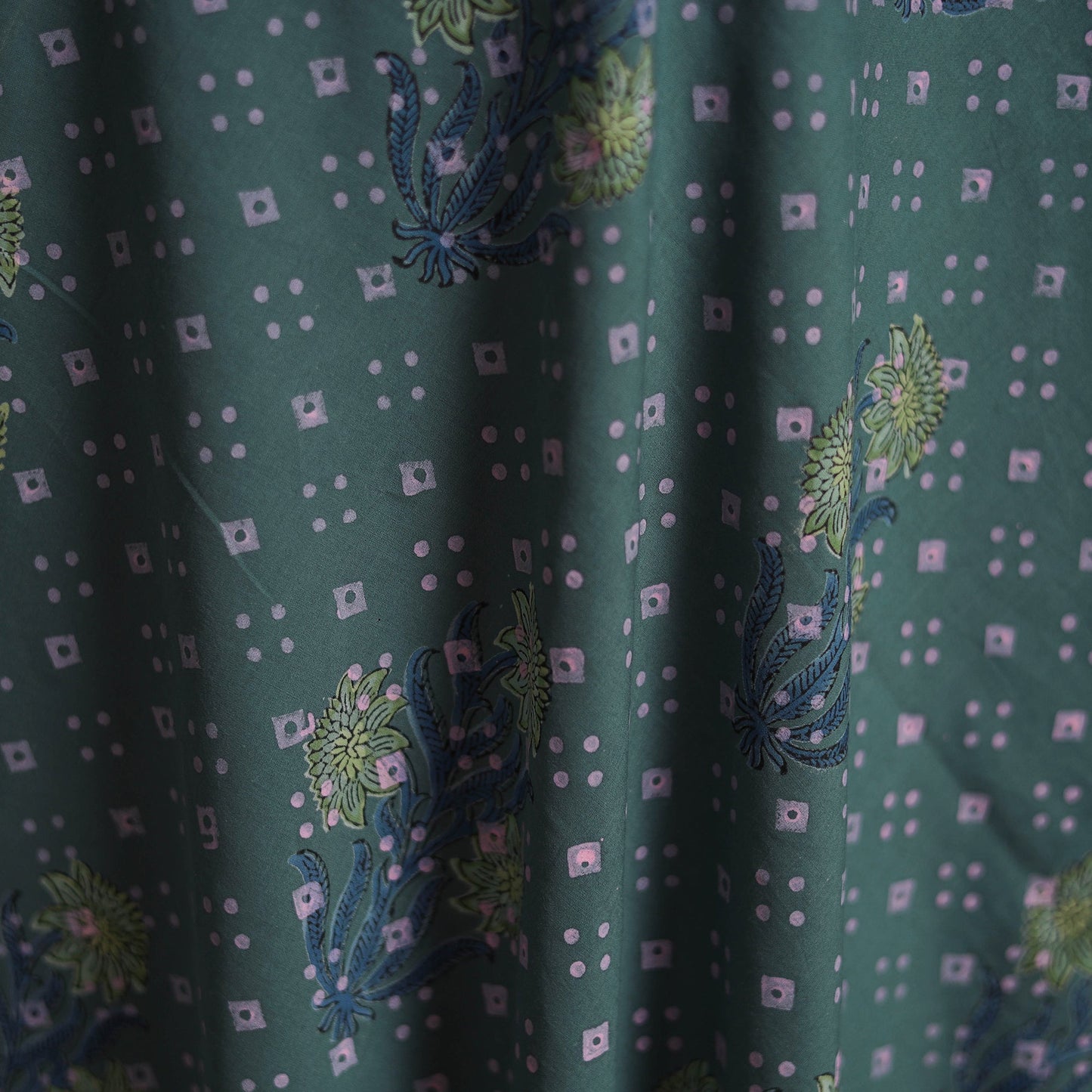 Pure mul cotton hand block sanganeri print fabric 07
