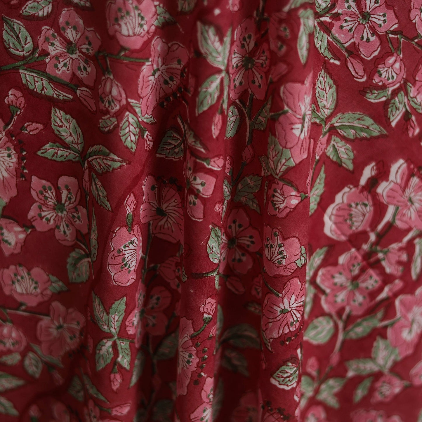 Pure mul cotton hand block sanganeri print fabric 10