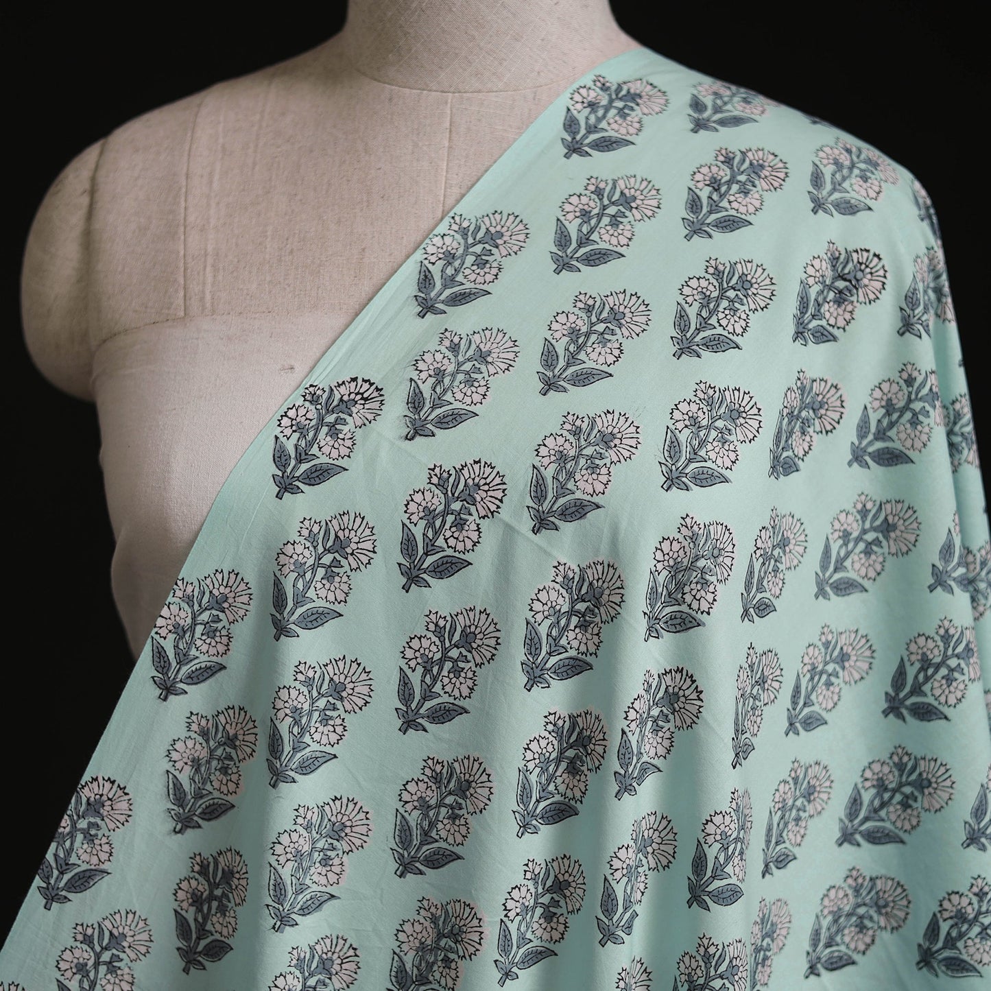 Pure mul cotton hand block sanganeri print fabric 14