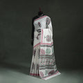 Pure mul cotton hand block sanganeri print saree 04