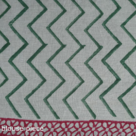Pure mul cotton hand block sanganeri print saree 04