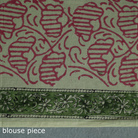 Pure mul cotton hand block sanganeri print saree 06