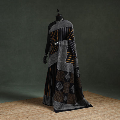 Pure mul cotton hand block sanganeri print saree 53