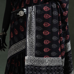 Pure mul cotton hand block sanganeri print saree 54