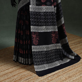 Pure mul cotton hand block sanganeri print saree 54