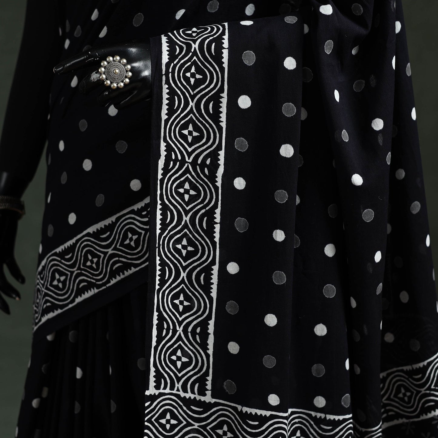 Pure mul cotton hand block sanganeri print saree 55