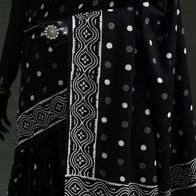 Pure mul cotton hand block sanganeri print saree 55