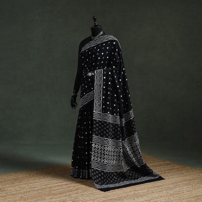 Pure mul cotton hand block sanganeri print saree 55