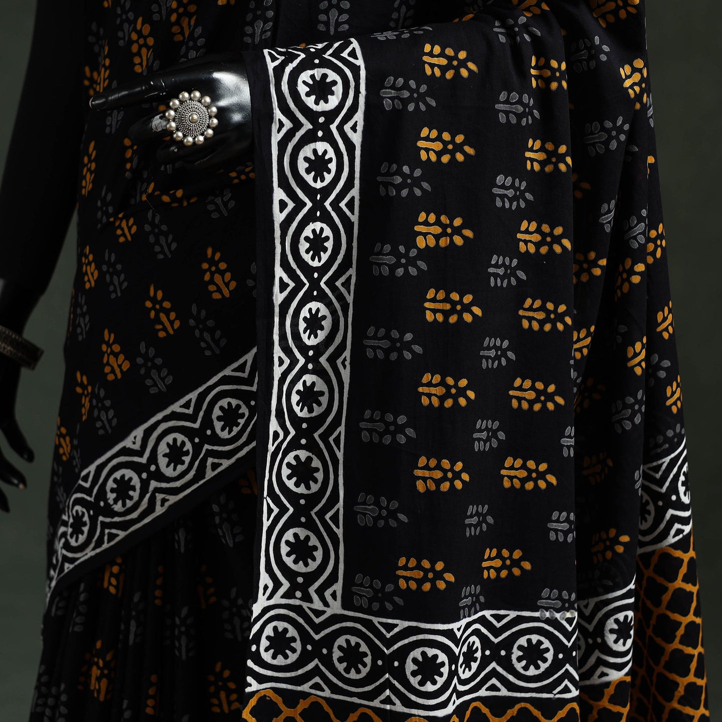 Pure mul cotton hand block sanganeri print saree 56