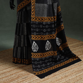 Pure mul cotton hand block sanganeri print saree 57