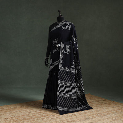 Pure mul cotton hand block sanganeri print saree 58