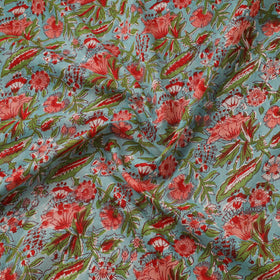 Pure mul cotton hand sanganeri fabric 02 - handcrafted