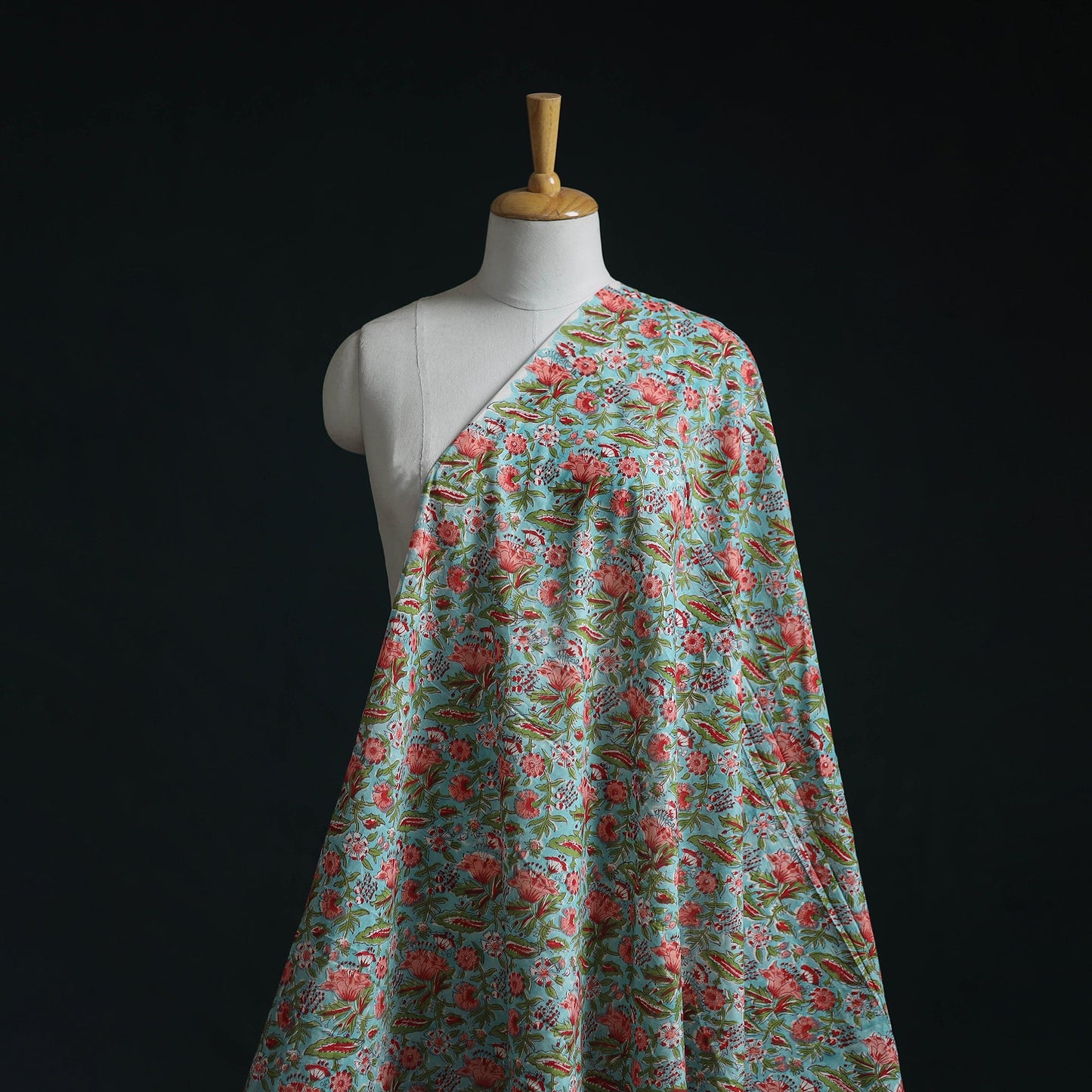 Pure mul cotton hand sanganeri fabric 02 - handcrafted