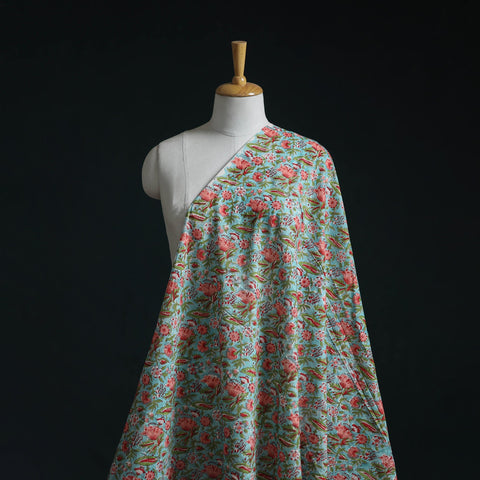 Pure mul cotton hand sanganeri fabric 02 - handcrafted