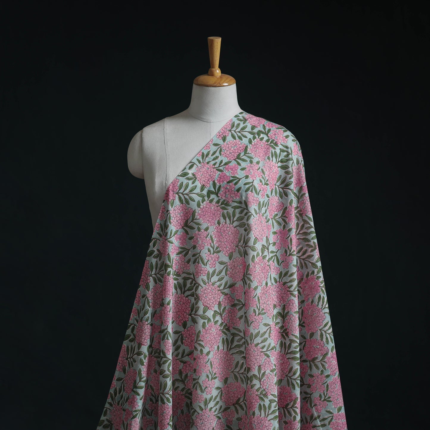 Pure mul cotton hand sanganeri fabric 03 - handcrafted