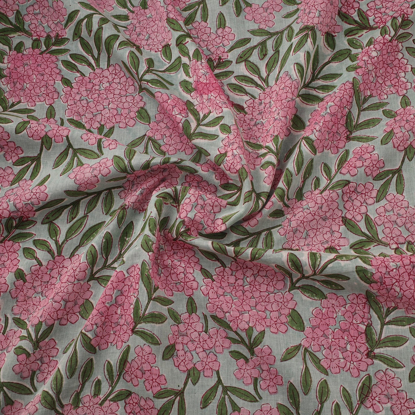 Pure mul cotton hand sanganeri fabric 03 - handcrafted