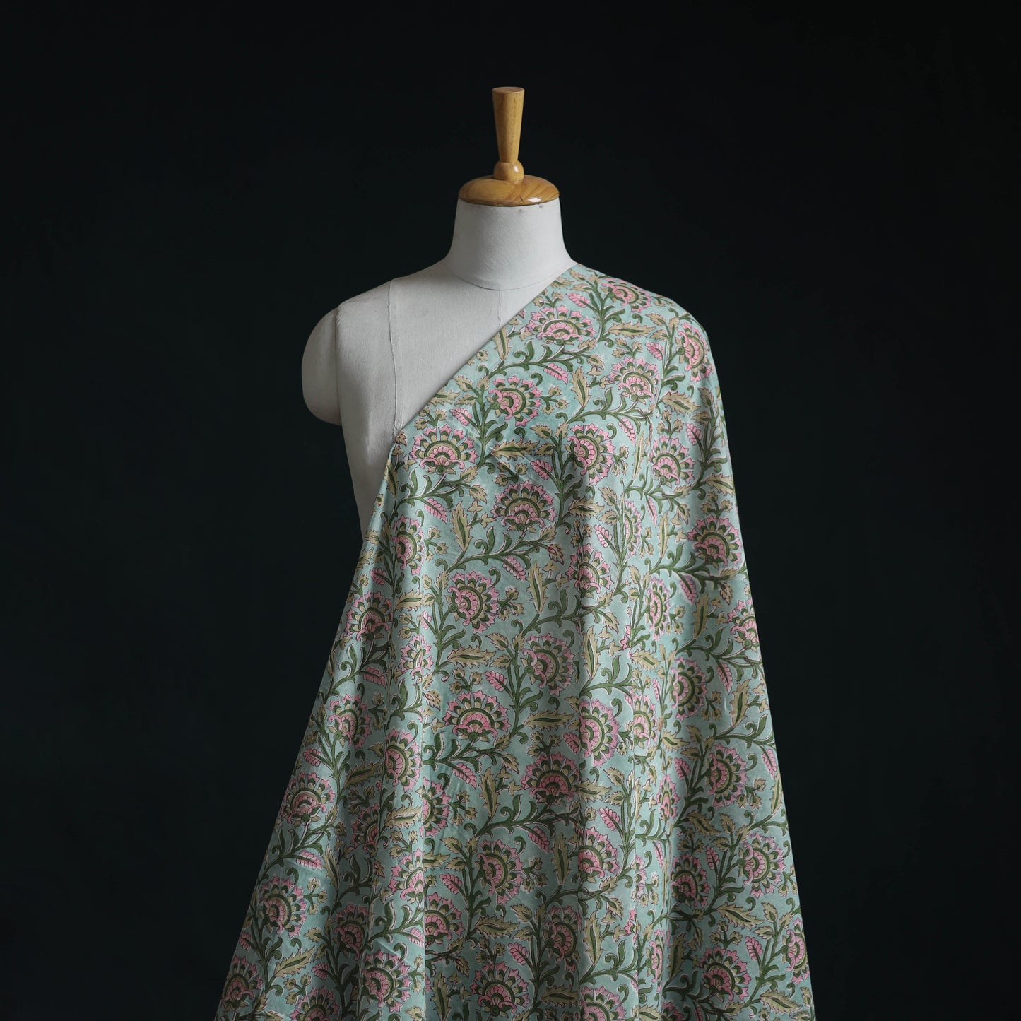 Pure mul cotton hand sanganeri fabric 04 - handcrafted