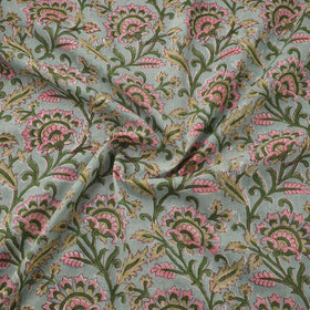 Pure mul cotton hand sanganeri fabric 04 - handcrafted