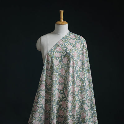 Pure mul cotton hand sanganeri fabric 05 - handcrafted