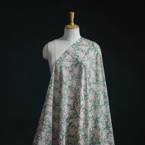 Pure mul cotton hand sanganeri fabric 05 - handcrafted