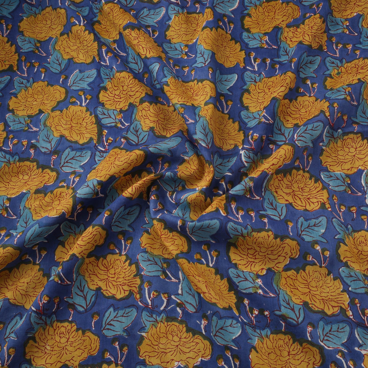 Pure mul cotton hand sanganeri fabric 06 - handcrafted