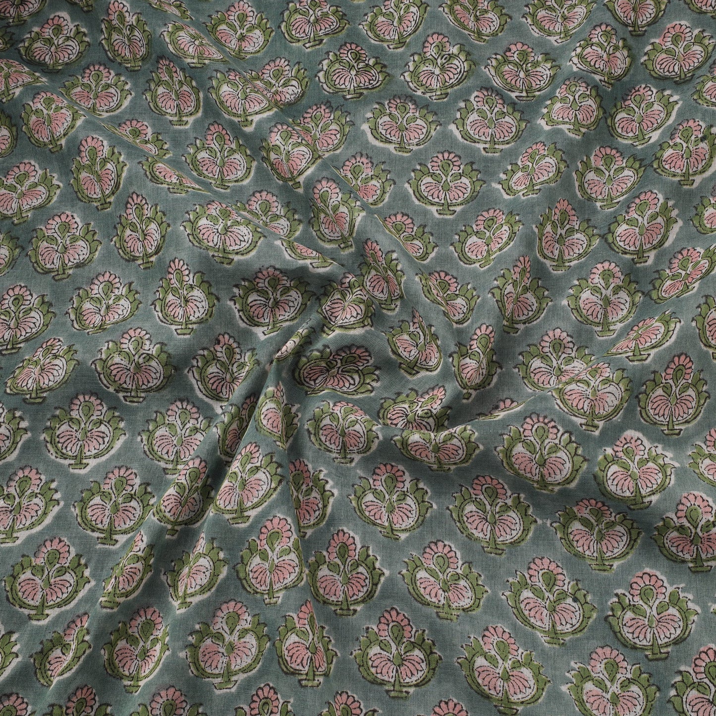 Pure mul cotton hand sanganeri fabric 07 - handcrafted