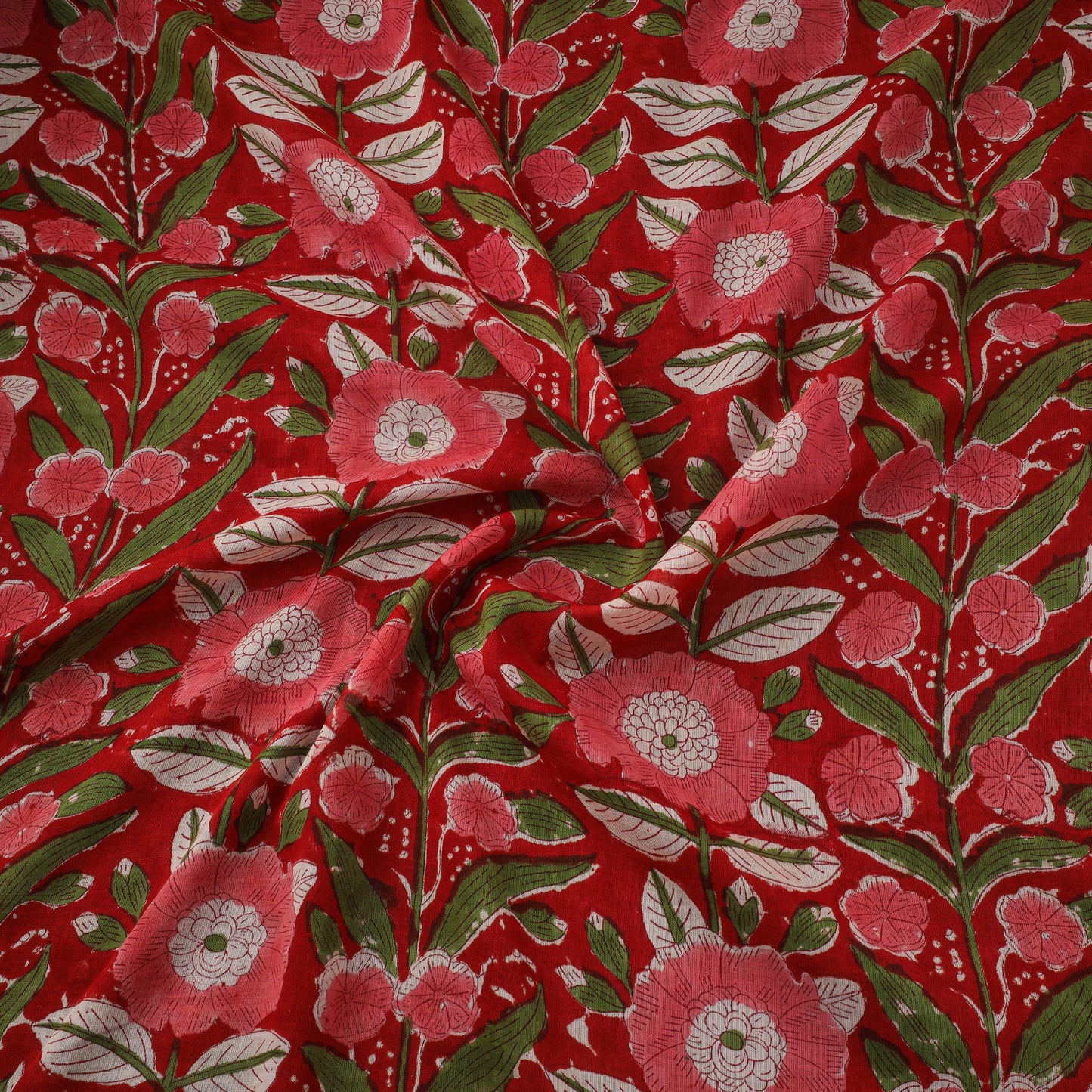 Pure mul cotton hand sanganeri fabric 08 - handcrafted