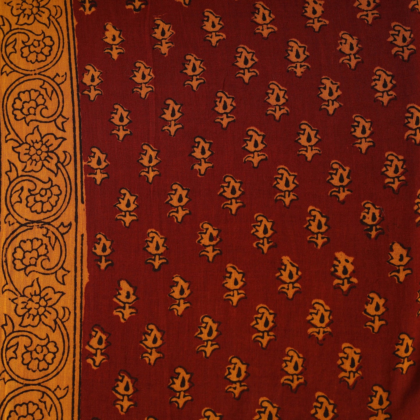 Pure mul cotton natural dyed hand block bagh print fabric