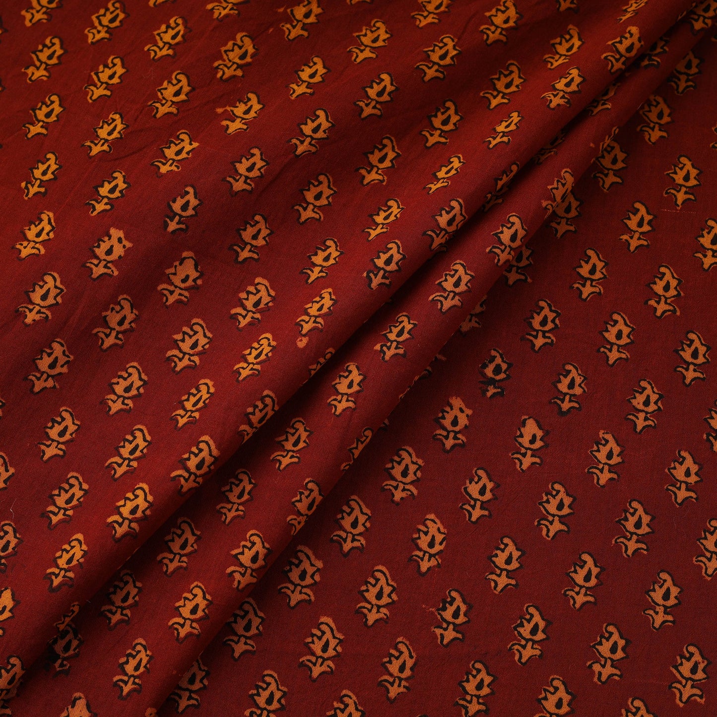 Pure mul cotton natural dyed hand block bagh print fabric