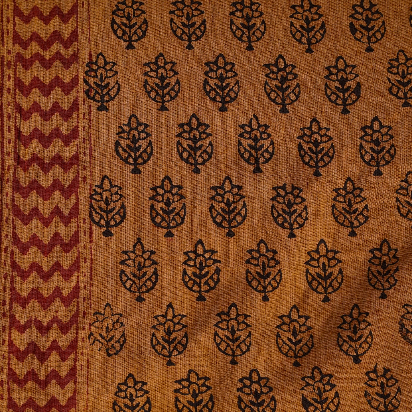 Pure mul cotton natural dyed hand block bagh print fabric