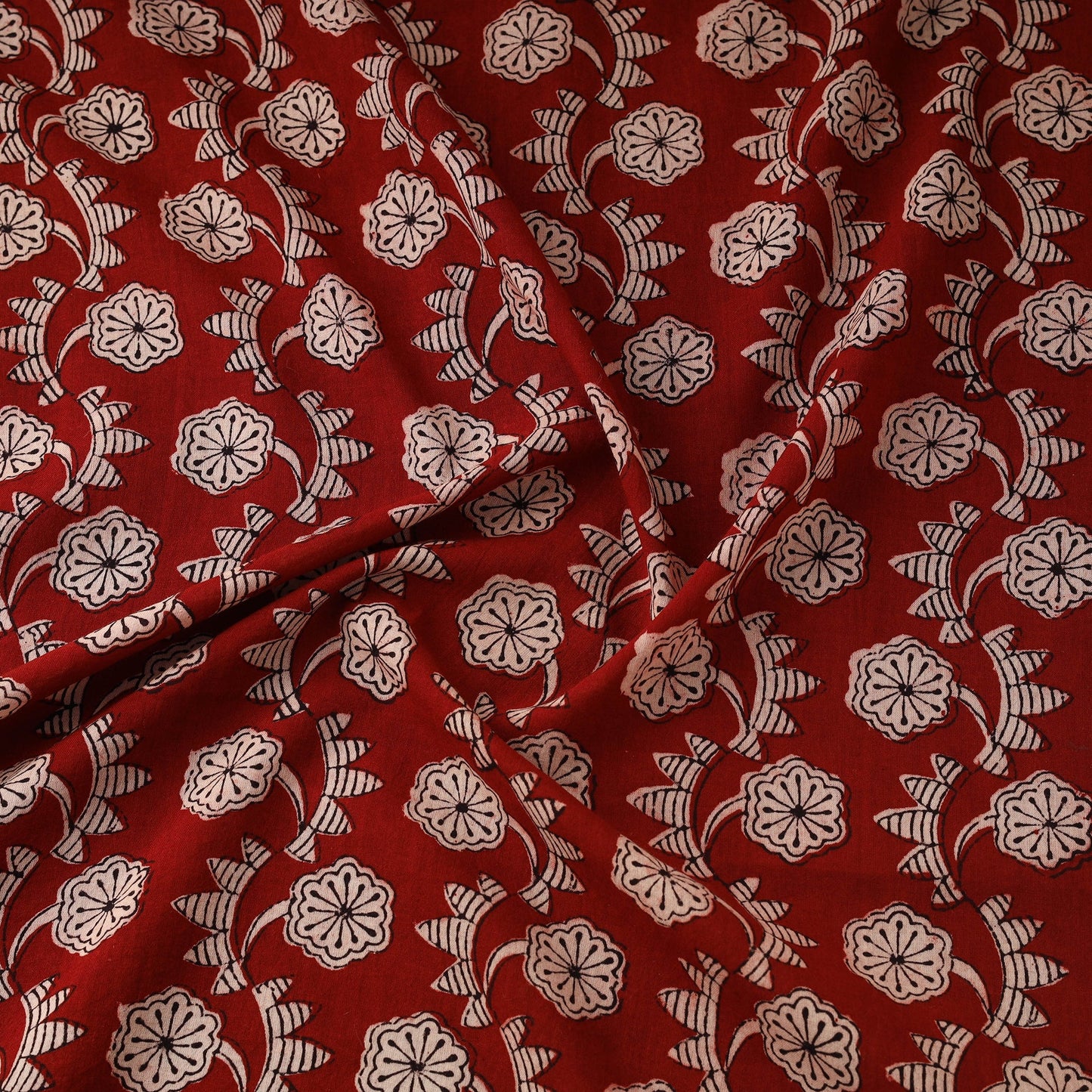 Pure mul cotton natural dyed hand block bagh print fabric