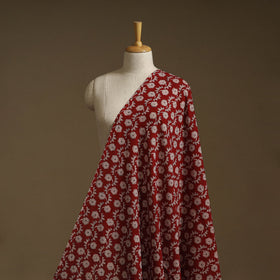 Pure mul cotton natural dyed hand block bagh print fabric