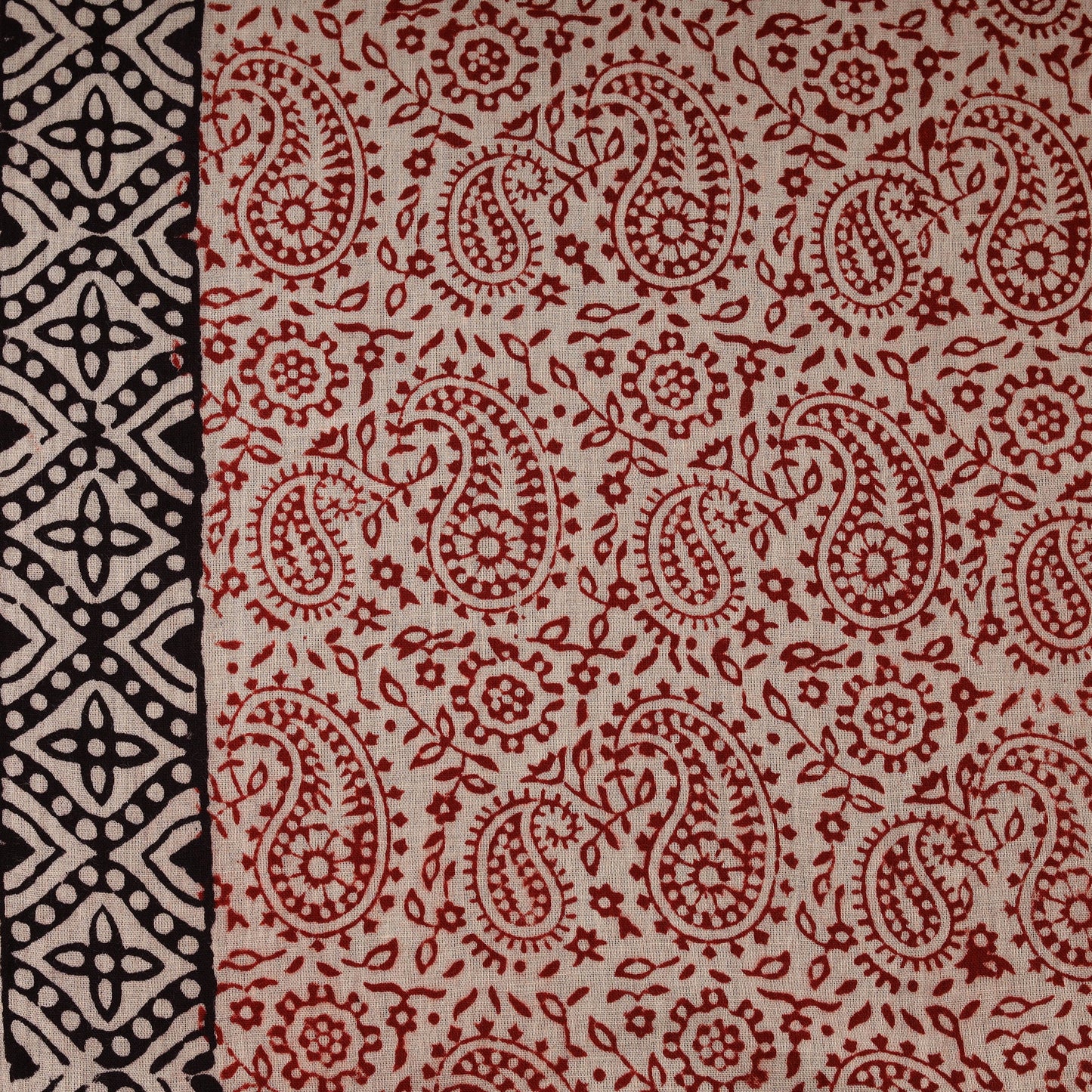Pure mul cotton natural dyed hand block bagh print fabric