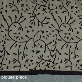 Pure mul cotton natural dyed hand block bagru print saree