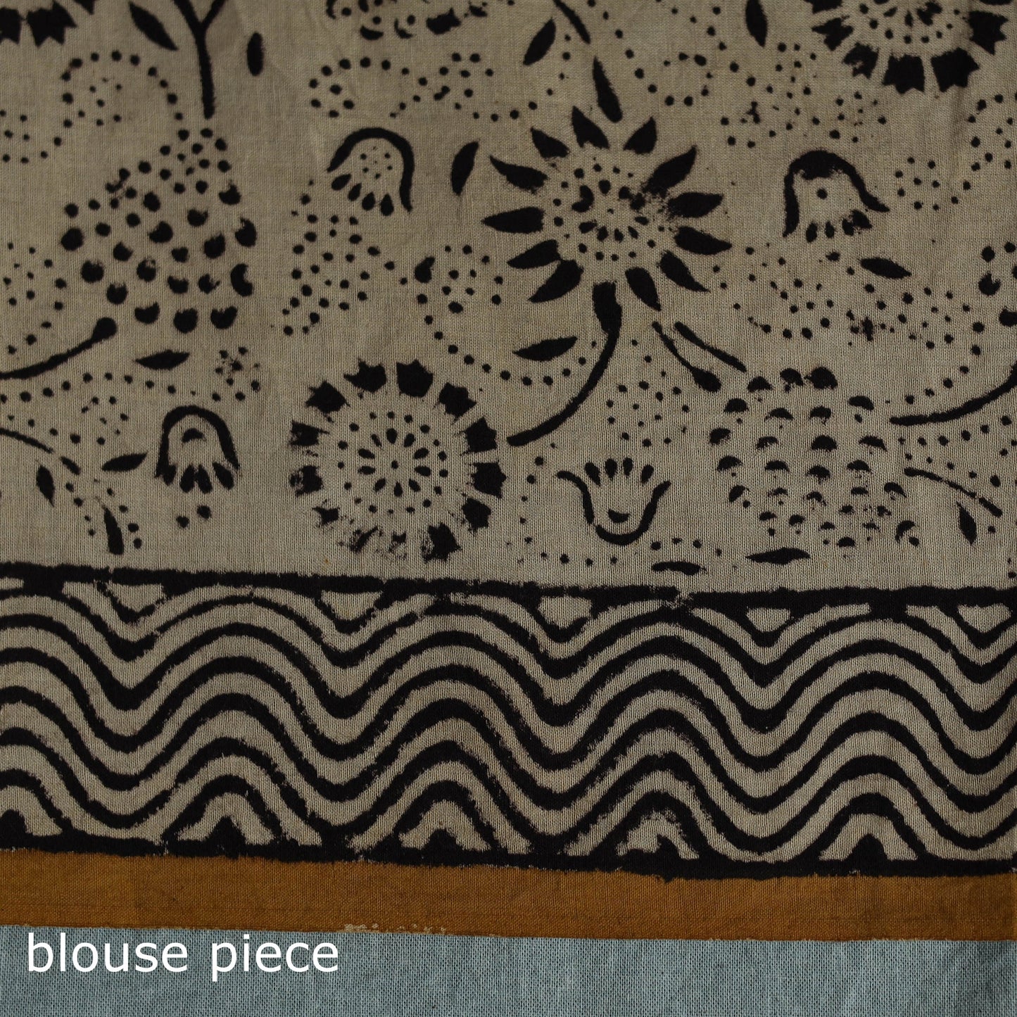 Pure mul cotton natural dyed hand block bagru print saree