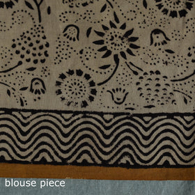 Pure mul cotton natural dyed hand block bagru print saree