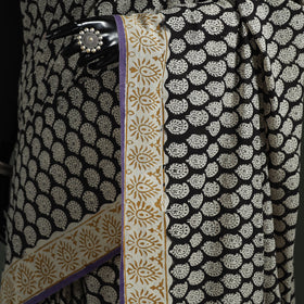 Pure mul cotton natural dyed hand block bagru print saree