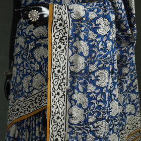 Pure mul cotton natural dyed hand block bagru print saree