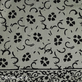 Pure mul cotton natural dyed hand block bagru print saree