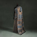 Pure mul cotton natural dyed hand block bagru print saree