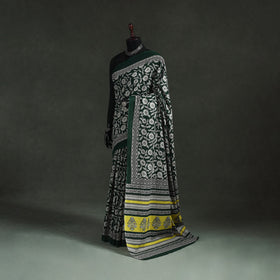 Pure mul cotton natural dyed hand block bagru print saree